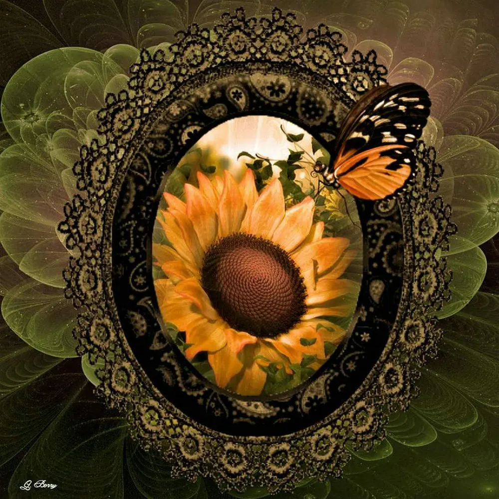 Мозаичная картина алмазная живопись зеркало Подсолнух украшение для дома