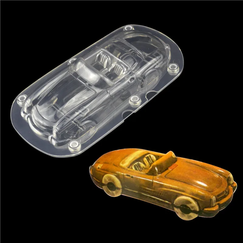 

3D дорожный поликарбонатный шоколад, форма для украшения тортов, форма для выпечки, конфет, открытая форма автомобиля, инструмент для шоколада