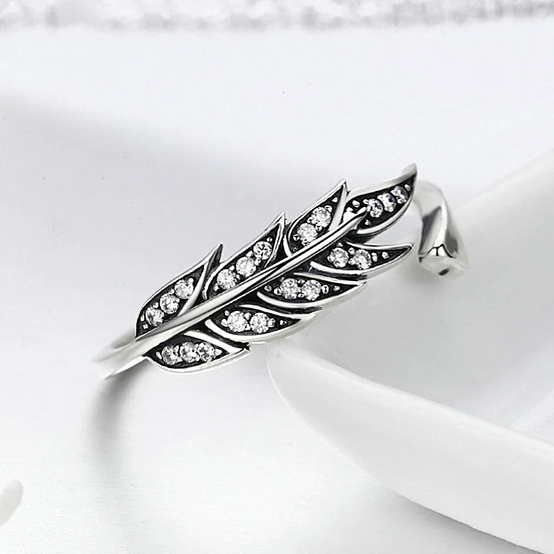 Горячая Распродажа подлинное 925 пробы Серебряное перо крылья регулируемое