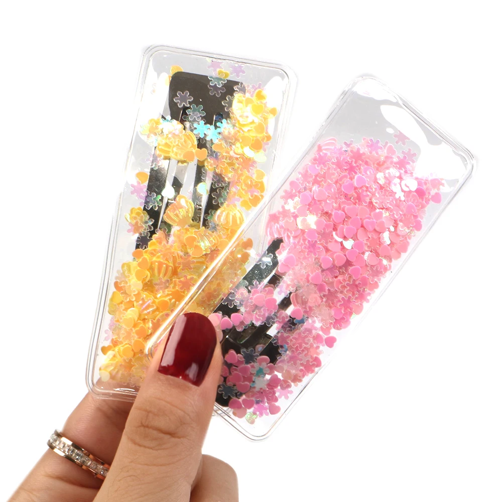 David аксессуары 89x33 мм прозрачные заколки для волос с блестками DIY девочек головные