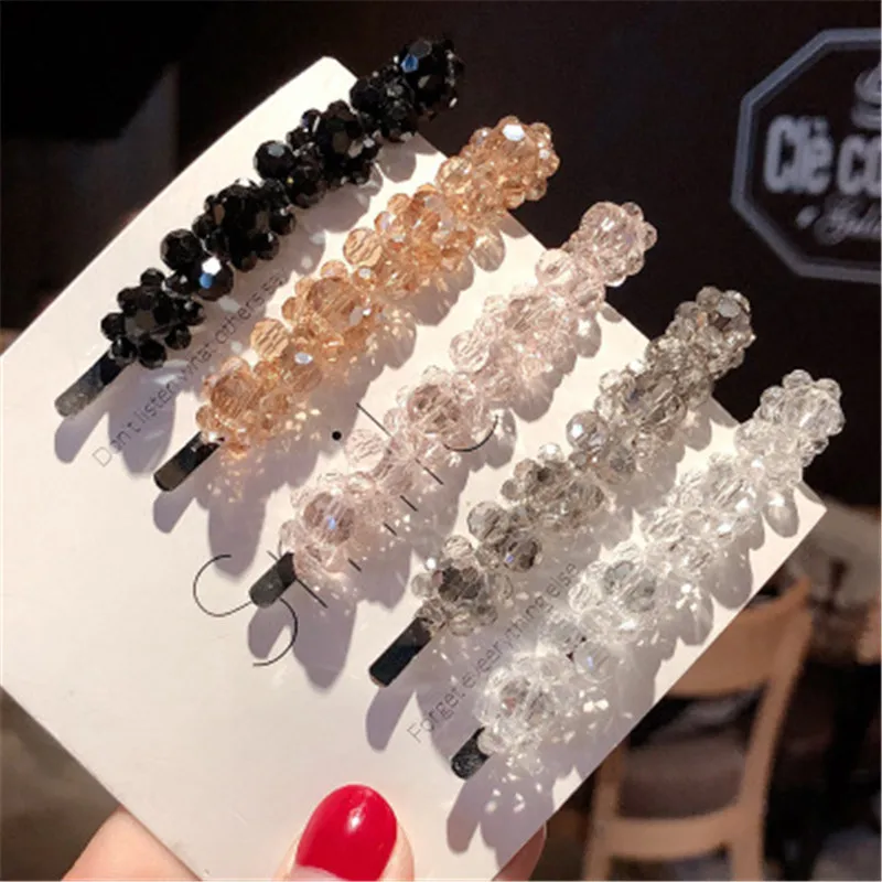 

Hair Grip Clip Hairpin For Women Girl Crystal Flower Floral Korean Handmade Fashion Head Accessories Mujer Wholesale