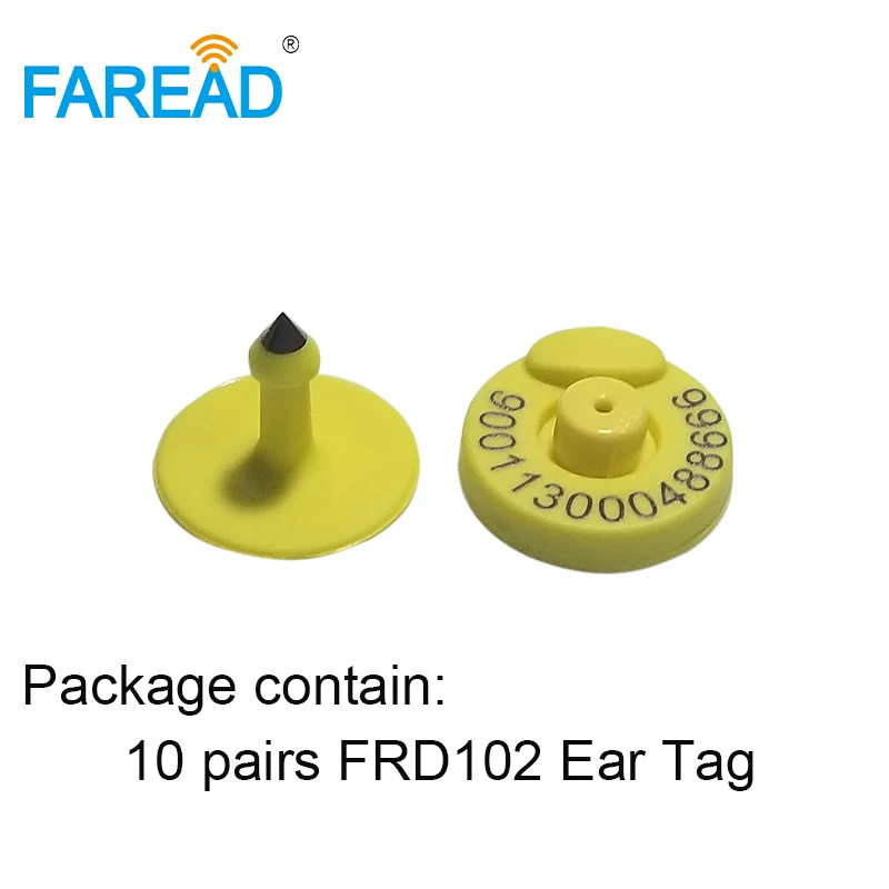 FRD102 10 pairs Прочный пассивный TPU 134,2 кГц FDX-B RFID EID Ушная бирка для свиней, коз, овец, коз, корова, животные, серьги, идентификация скота - Цвет: FRD102 10 pairs