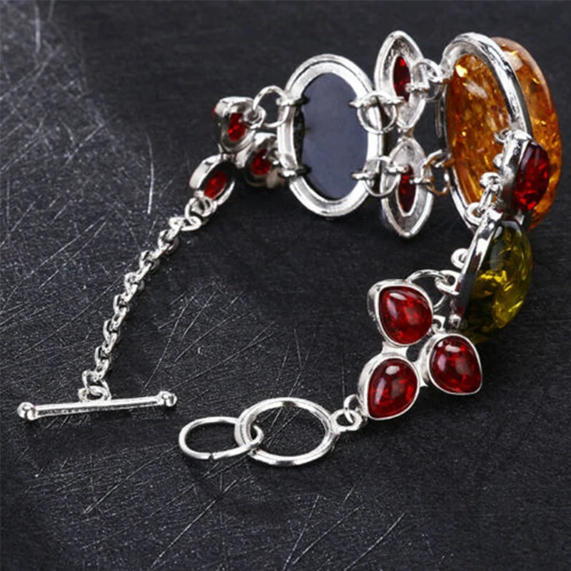 Большой натуральный камень хрустальные бусины винтажные богемные браслеты и для