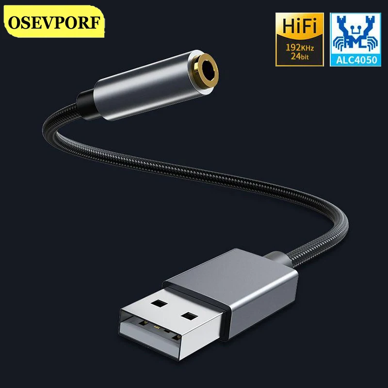

USB External Sound Card Converter 3.5mm Audio Interface Microphone Adapter Cable Universal Computer Headset Noise Reduction Wire