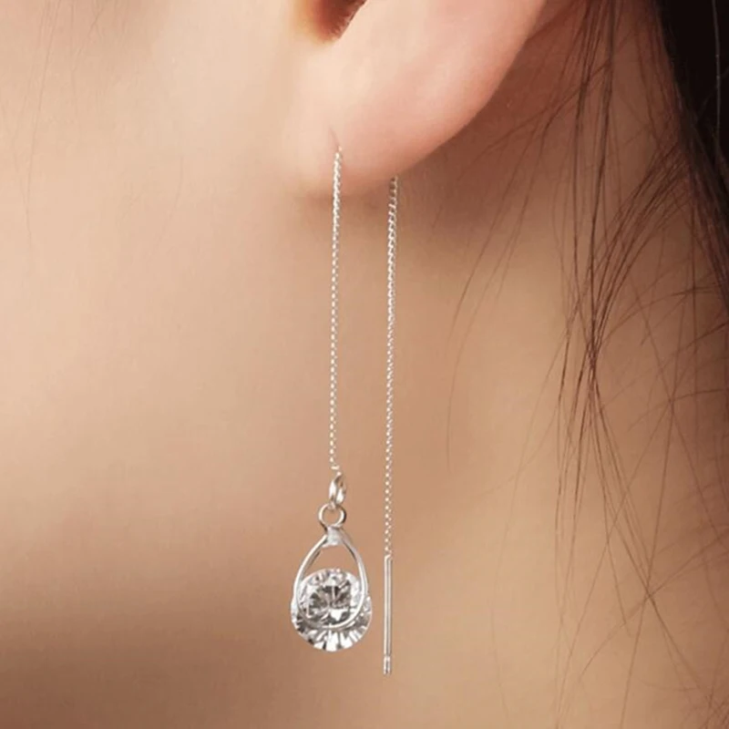 Новые длинные висячие серьги Стразы с кисточками женские свадебные Модные