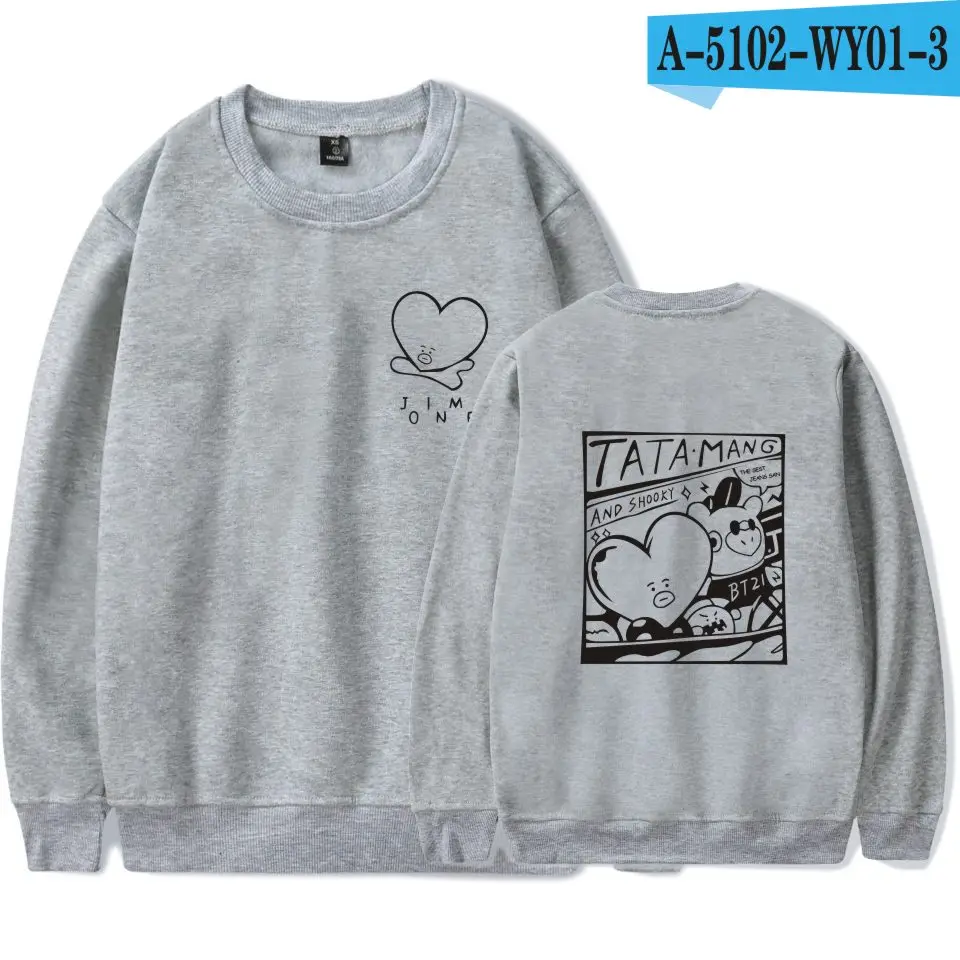 Gray Kpop Jim V модная Толстовка в стиле «Bangtan» популярные повседневные пуловеры Kpop с круглым воротником унисекс Harajuku - Цвет: Gray