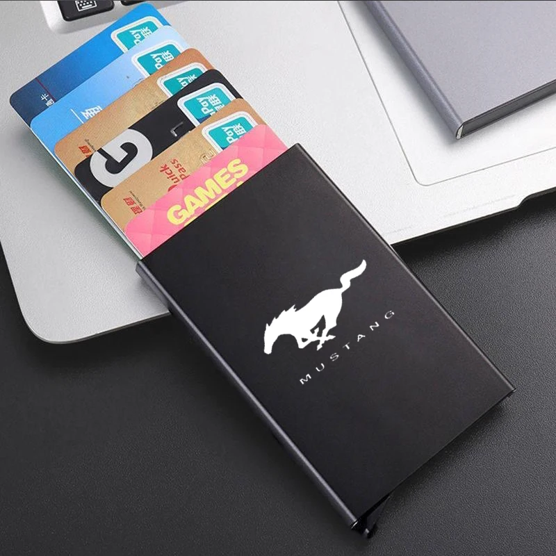 

Auto Accessories Car Storage Card Box Case Automatic Pop-up Card Meta for Ford Mustang GT SHELBY Any logo can be customized