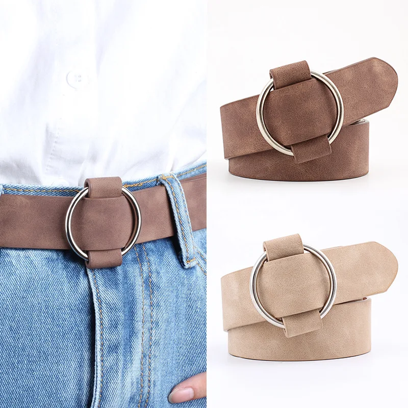 

2020 New Fashion womens designer round casual ladies belts for jeans Modeling belts without buckles leather belt cinturon mujer