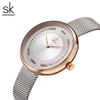 fashion rhinestone women quartz watches luxury shengke brand simple design watch for lady casual business clock waterproof