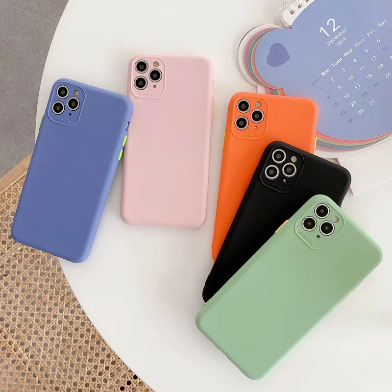 Защитный чехол карамельного цвета для телефона iPhone 11 Pro Max XR X XS 7 8 Plus мягкий из ТПУ