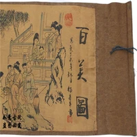 chinese old picture paper figure painting long scroll painting long scroll drawing beauties tu