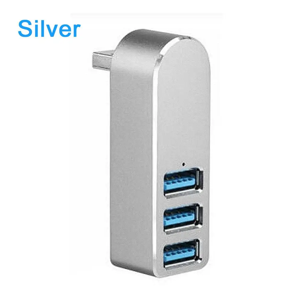 3 порта usb-хаб Высокоскоростной Алюминиевый сплав Поворотный сплиттер подключи и