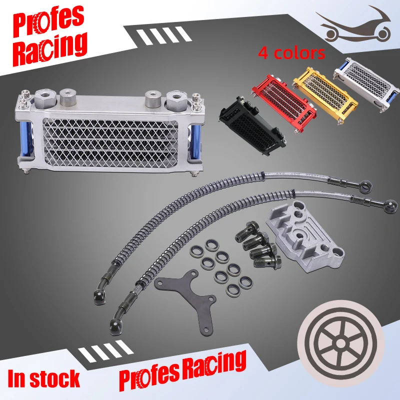 

Motorcycle Oil Cooler Cooler Radiator Set Oil Cooling For Motor 50 70 90 110 125 140cc Dirt Bike Monkey DAX Pocket Bike ATV