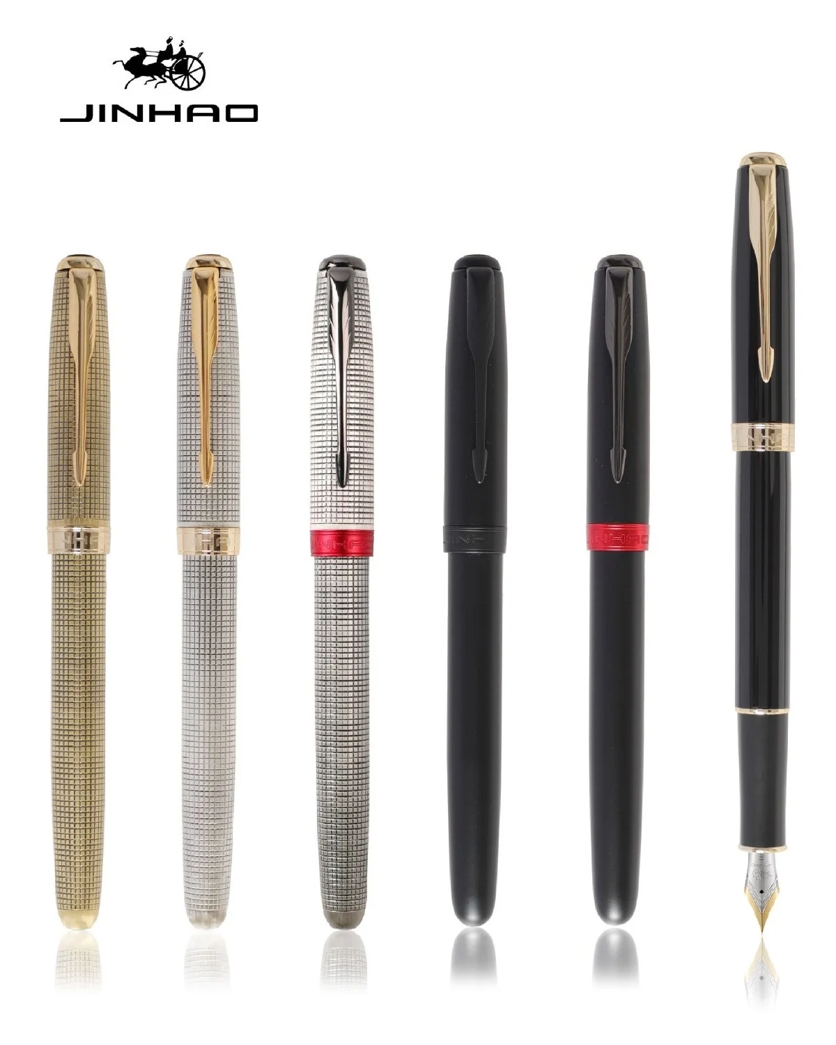 Перьевая ручка красного цвета медный бочонок серебряный зажим для стрел тонкий