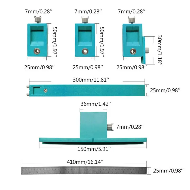

Detachable Hole Punch Jig Tool Center Drill Bit Guide Set Sleeve Cabinet Hardware Locator Wood Drilling Woodworking Too