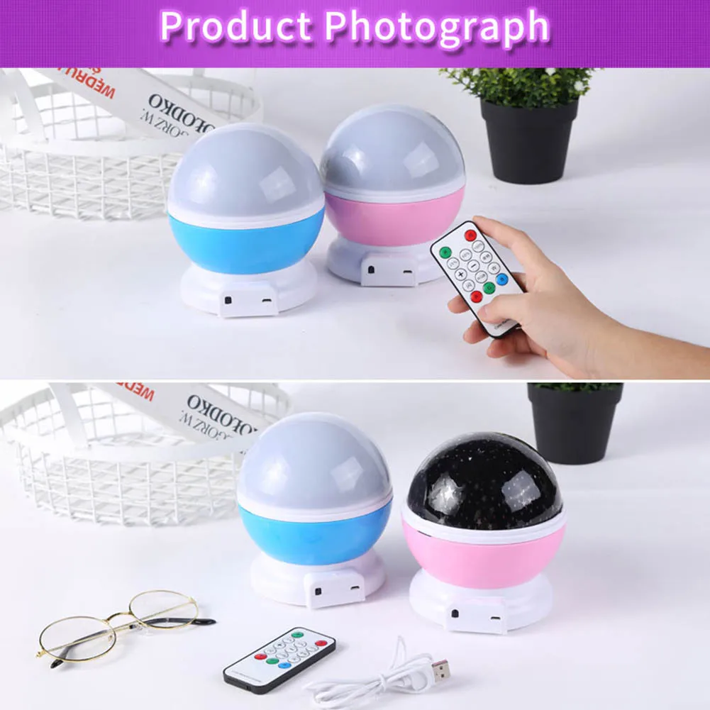 USB Rechargeable Starry Sky Projection Light Children Bedroom Star Night Lamp Bluetooth Audio Projector with Remote | Лампы и