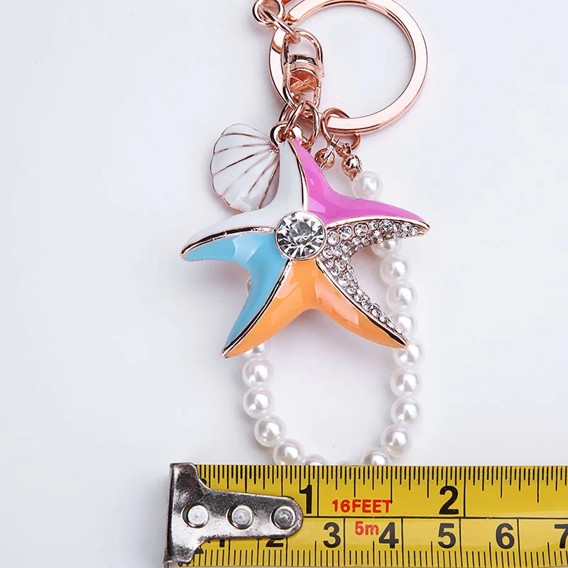 

Korean Version Keychain Fantasy Starfish Shell Peal Bag Hanging Keyring South Korea Fancy Souvenirs Girl Gift 04#