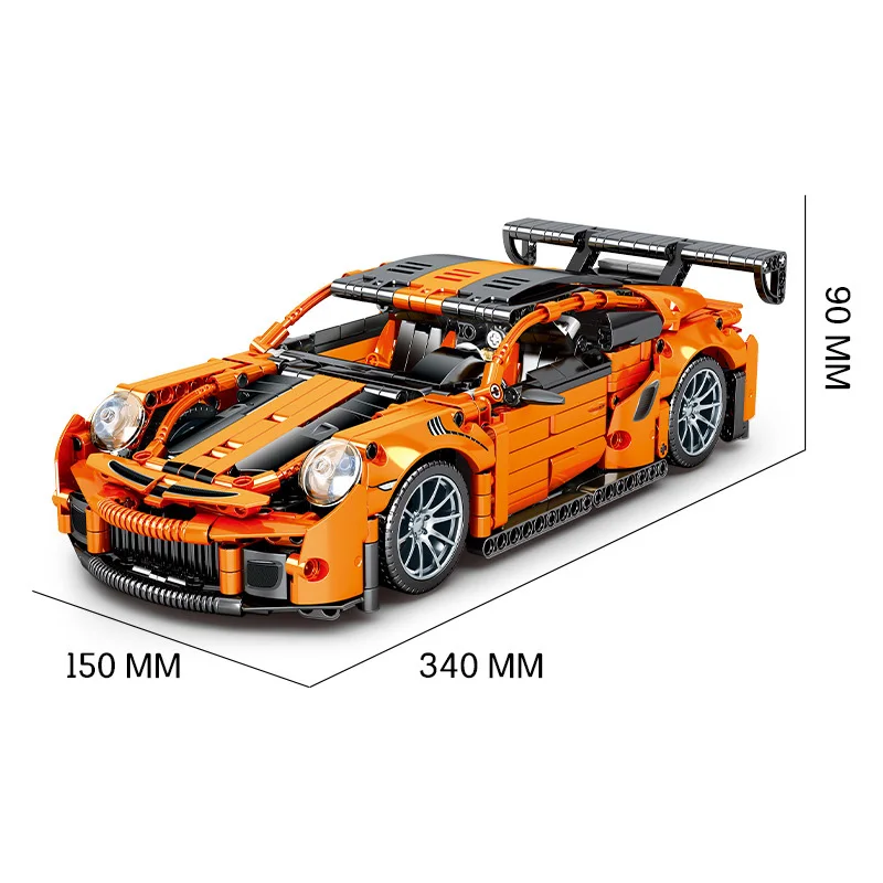 

High-tech Creator Expert 1220PCS Orange Racing Car Model Building Blocks MOC Technical City Sport Vehicle Bricks Toys For Boy