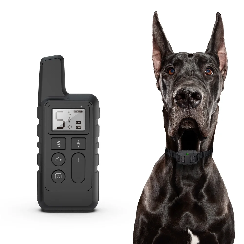 1 black dog collar JANPET ошейники для дрессировки собак с вибрацией и электрическим током перезаряжаемый водонепроницаемый ошейник для дрессировки собак с дистанционным управлением - Цвет: 1 black dog collar
