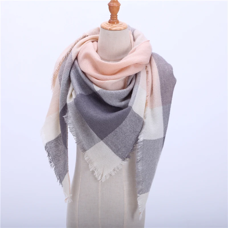 Новинка 2019 женский шарф на весну и зиму мягкий в клетку теплый кашемировый шарфы