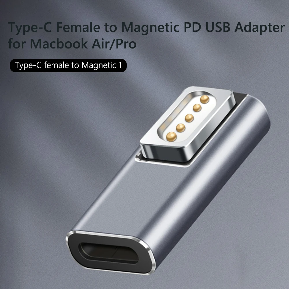 

Type C Magnetic USB PD Adapter for Apple Magsafe1 Magsafe 2 MacBook Pro USB C Female Fast Charging 60W Magnet Plug Converter