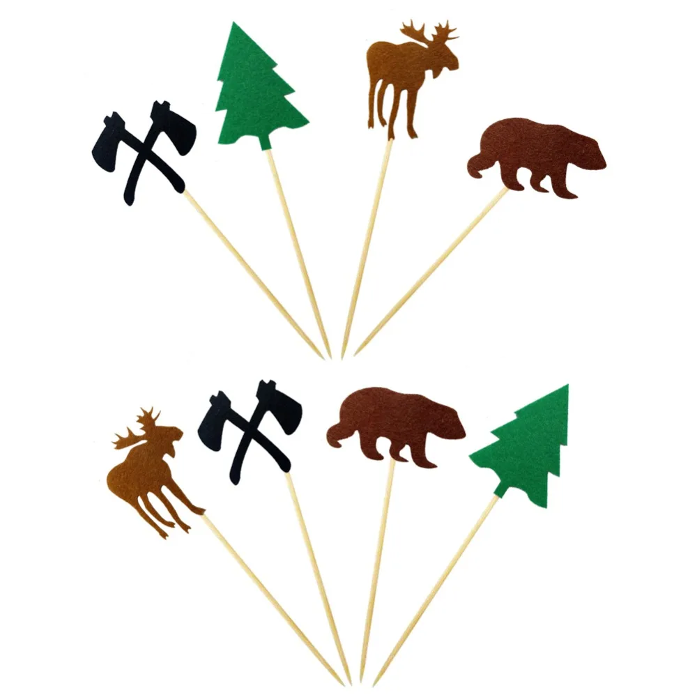 Ax Lumberjack с днем рождения баннер гирлянда Дровосек коричневый медведь лося овсянка