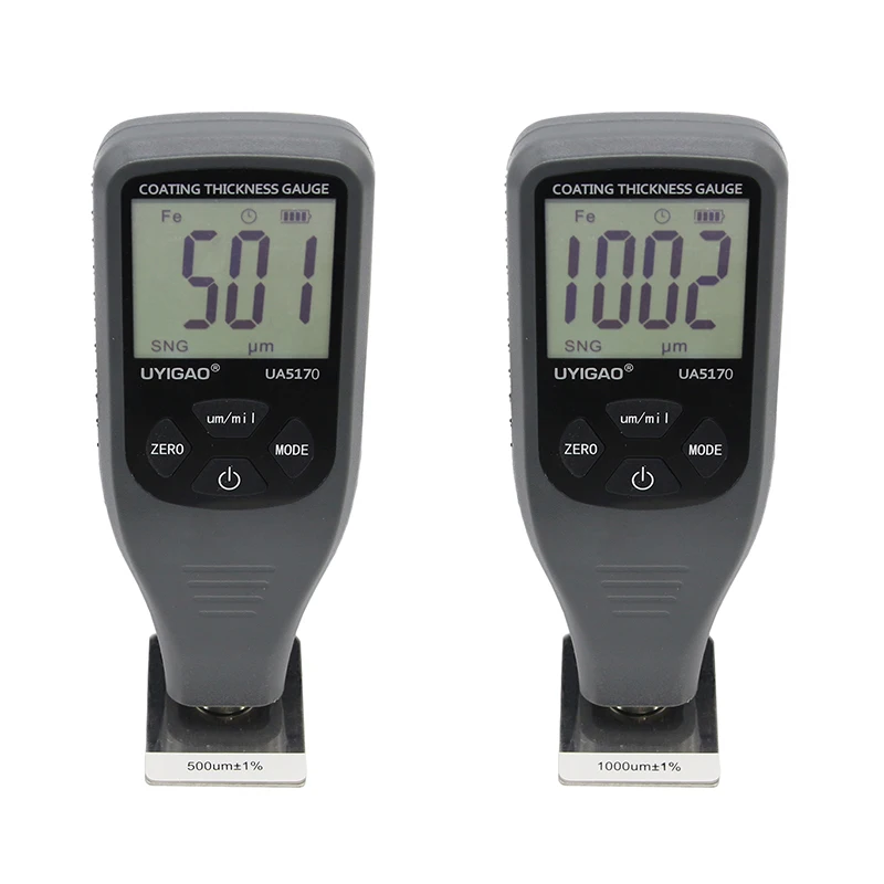 Цифровой измеритель толщины лакокрасочного покрытия UA5170 2 в 1 режимы Fe/NF