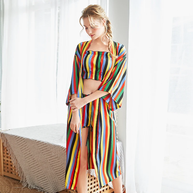 YAOTING имитация шелка свадебная Пижама женская весна-лето длинный подружка невесты