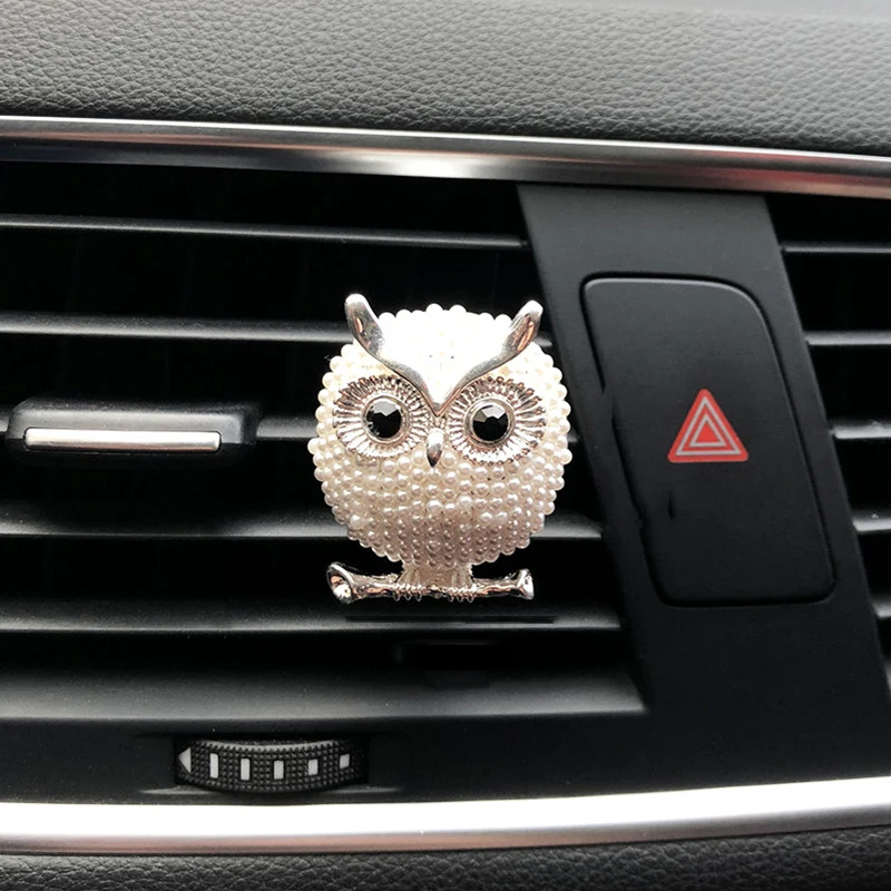 Освежитель воздуха для автомобиля украшение в виде жемчужной совы зажим духов