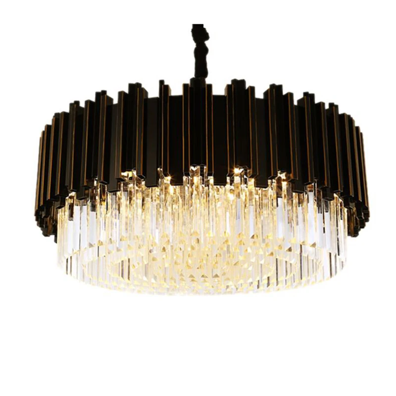 

Modern chandelier fashion villa light luxury style living room black minimalist artist and restaurant crystal lamp