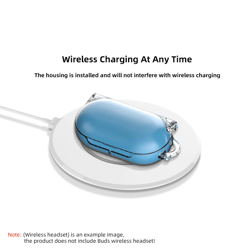 Прозрачный чехол для беспроводного зарядного устройства наушников Samsung Galaxy Buds Plus