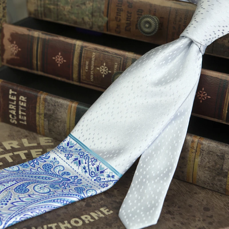 Мужской галстук из 100% шелка разноцветный коричневый золотой желтый темно синий