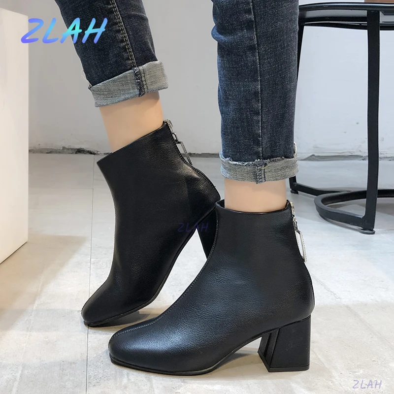 

Женские модные ботинки, женские короткие ботинки, женские ботинки с квадратным носком, женская обувь на высоком каблуке, женские ботинки