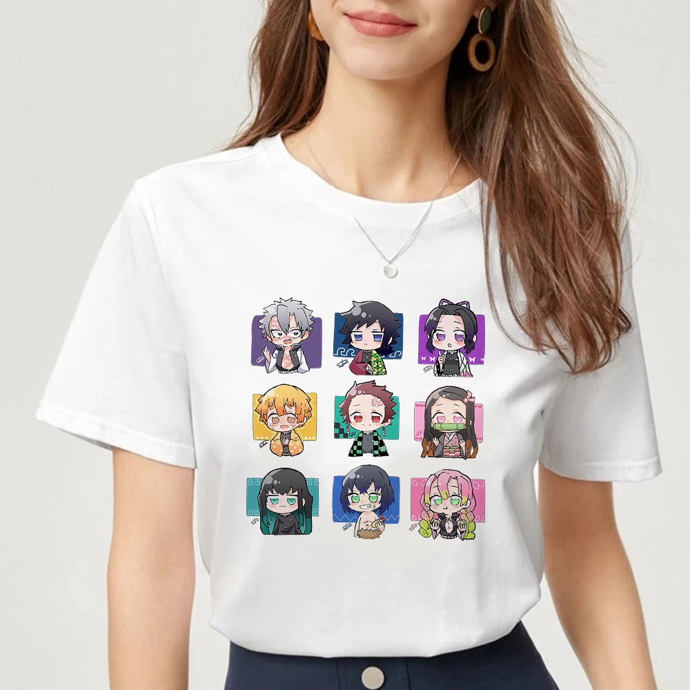 

T-shirts Kanroji Mitsuri Kamado Nezuko Tshirt Agatsuma Zenitsu Gym Loose Funny Demon Slayer New T Shirt Women Top Casual