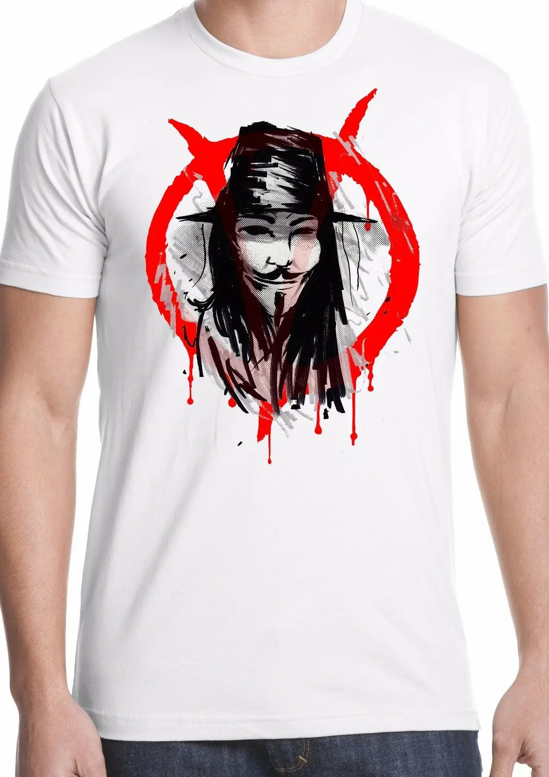

v for vendetta t shirt film cult freedom political guy fawkes Anonymous activist T Shirt Men 2019 Fashion