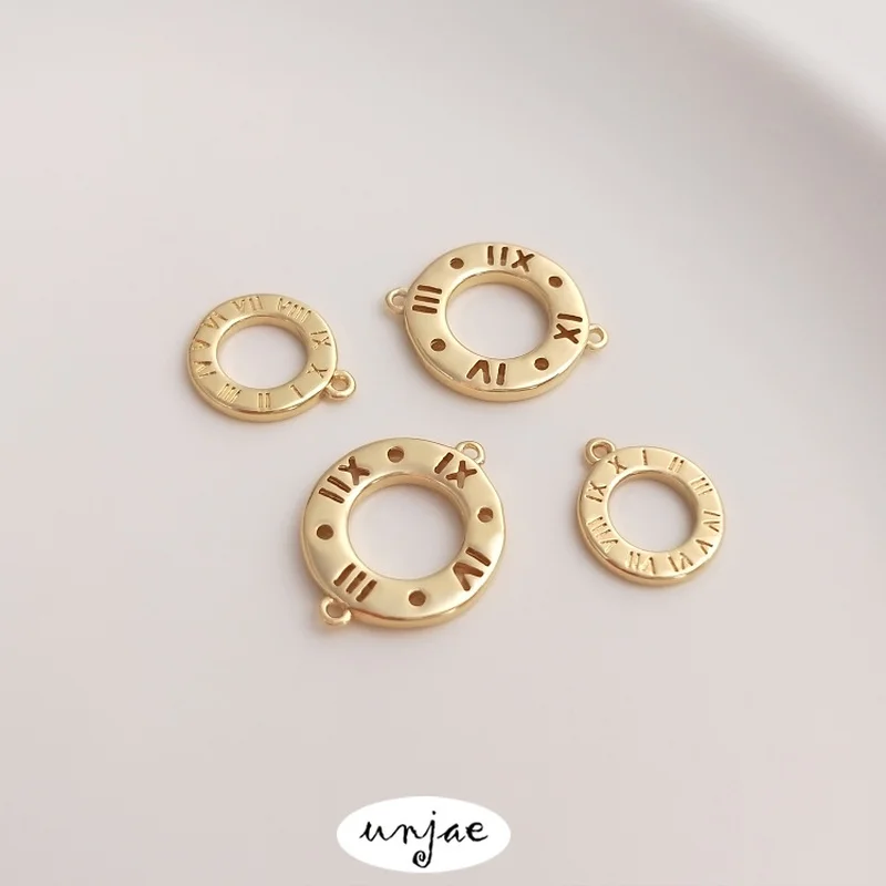 

Позолоченный, сохраняющий цвет римские цифры ЦО часы Подвеска «сделай сам» двойные подвесные аксессуары для ювелирных изделий материалы