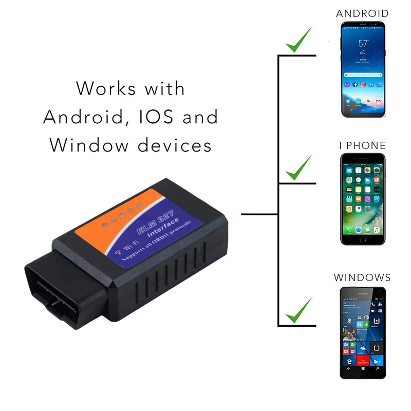 ELM327 V1.5 OBD2 WIFI сканер Wi-Fi OBDII elm 327 в 1 5 OBD 2 Автомобильный диагностический инструмент