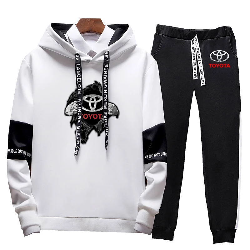 

Spring Autumn New Men Toyota printing Hoodies Sweatpants TRD Comfortable Cotton Harajuku Trousers Fashion Sport Suit