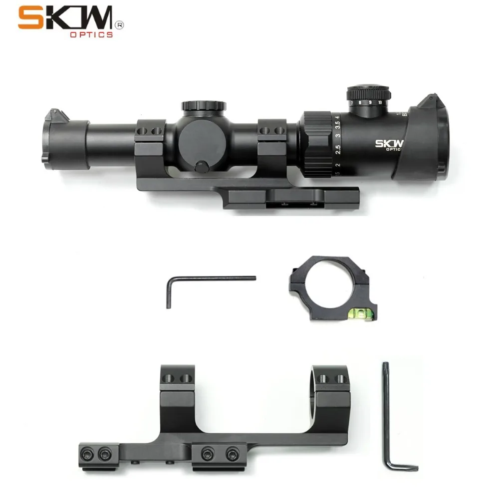 SKWoptics 1,25-5x26A тактические оптические прицелы для охоты на АК АР, M4 прицел BDC Сетка Новинка 30 мм цельное крепление