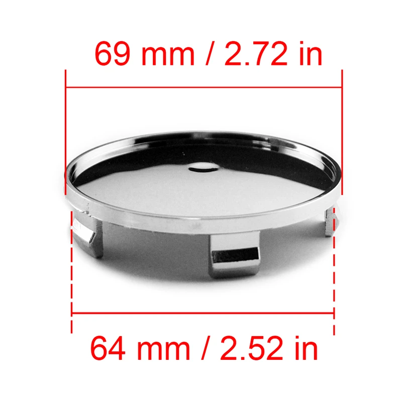 4 шт. Центральная крышка колеса 68 мм для обода хромированный и черный колпачок