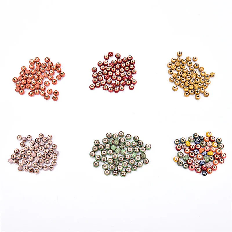 

50pcs 6mm Flower Glaze Ceramics Spacer BeadsFor DIY Making Bracelet Necklace Jewelry Accessories