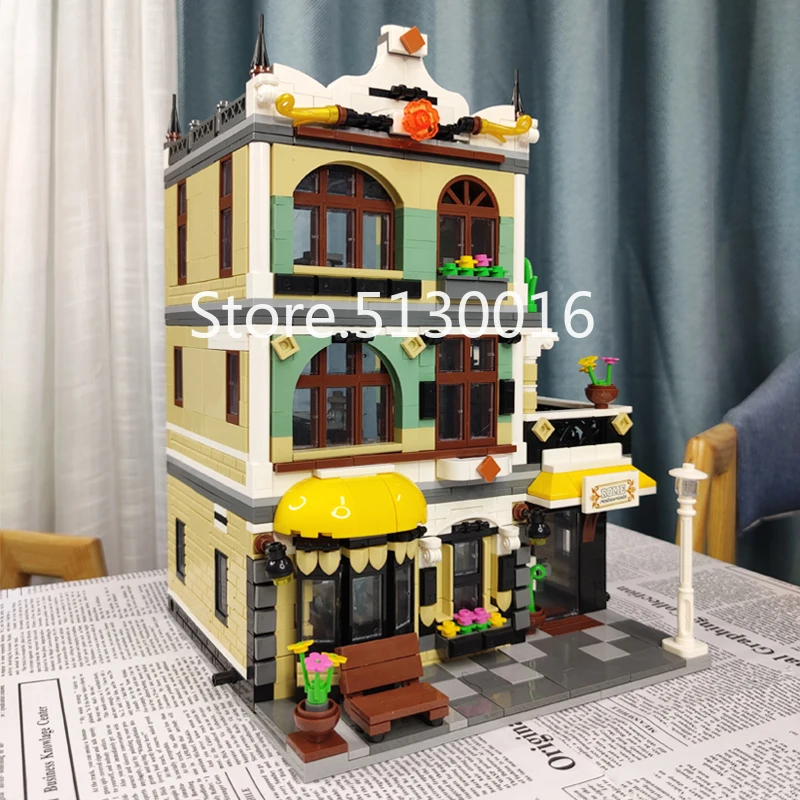 В наличии QL0936 Creator MOC Street View серия римские рестораны 1186 шт строительные блоки