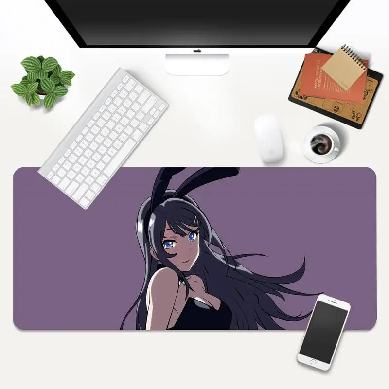 

Sakurajima Mai Anime Locking Edge Mouse Pad Game Gaming Mousepad XL Large Gamer Keyboard PC Desk Mat Computer Tablet Mouse Pad