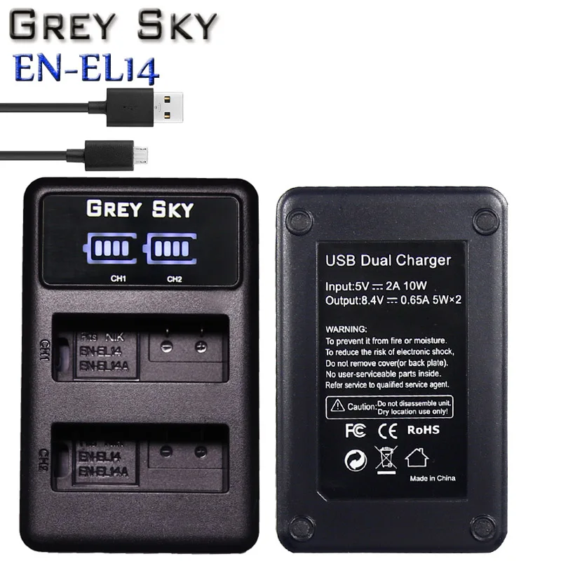 4x1500mAh EN-EL14 EN EL14 EN-EL14a батарея + LCD двойное зарядное устройство для Nikon P7800 P7100 D3400 D5500