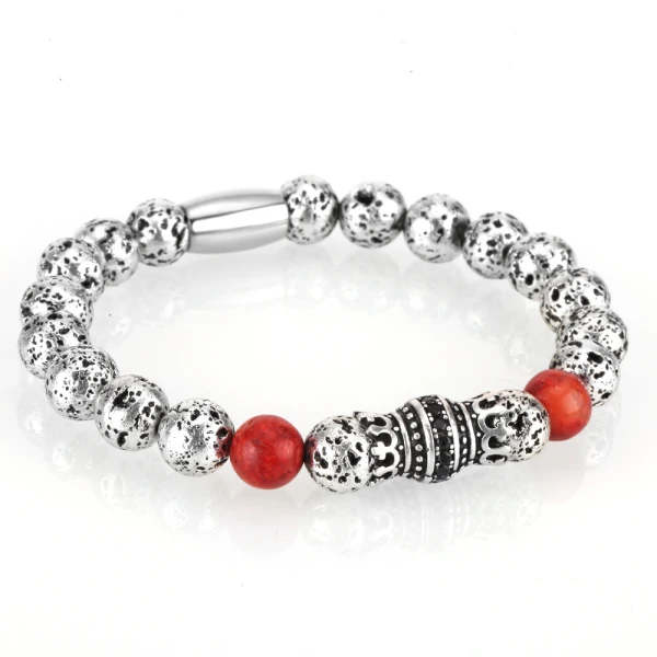 Style F Mcllroy Bracelet Men Bead Sparta Crown 8mm Natural Stone Bracelet Bangle Handmade Man Jewelry Mens Bracelets erkek bileklik - Окраска металла: Style F