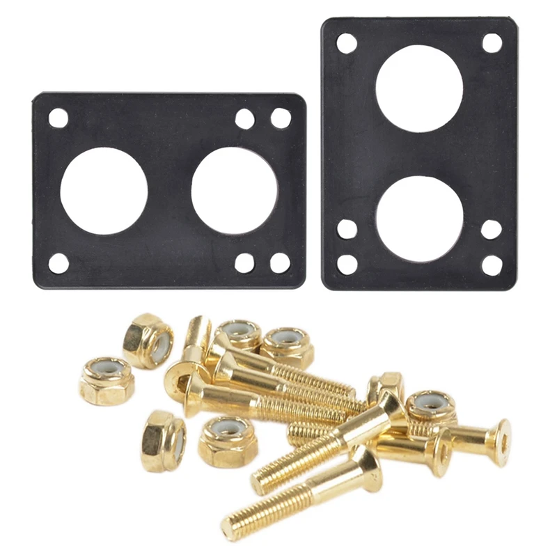 

New-2Pcs Skateboard Riser Pad Longboard Rubber Risers Pads with 8Pcs 29mm Truck Screws Set