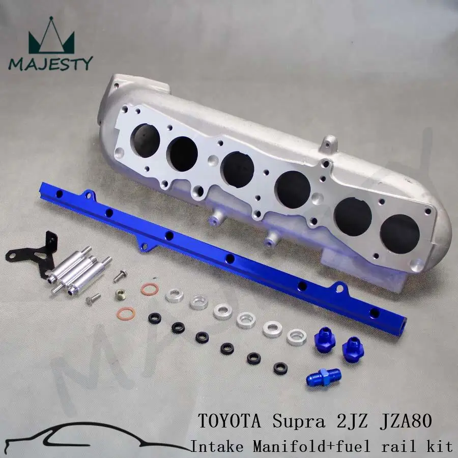 Впускной коллектор для обновления алюминий + Топливная рейка синего цвета Выше 2JZ