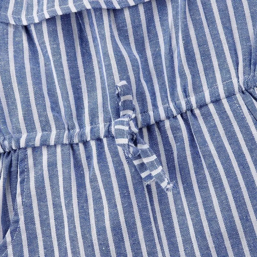 

Summer Toddler Baby Clothes Kids Girls Ruffle Stripe Off Shoulder Rompers Straps Jumpsuit Clothes Outfit Sunsuit