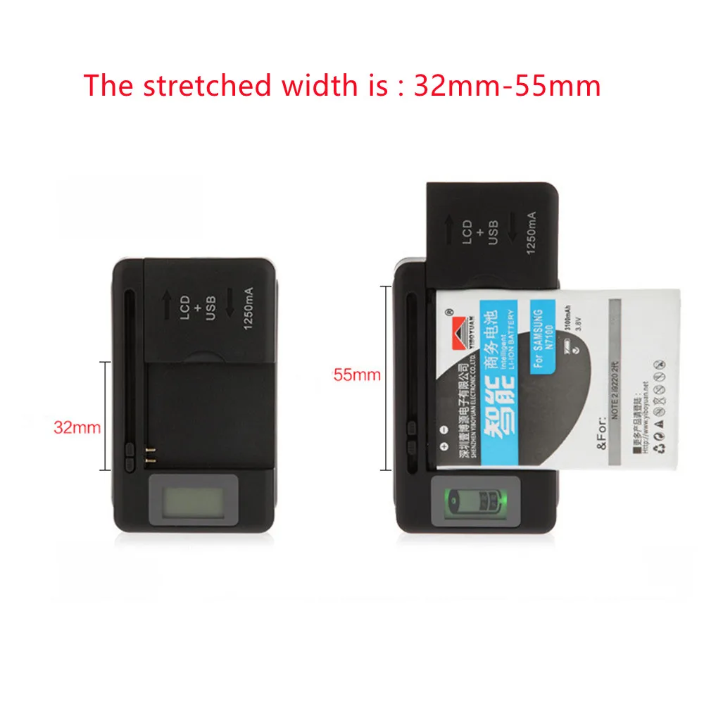 USB Output 1250MA Mobile Universal Battery Charger LCD Indicator Screen For Cell Phones USB-Port Promotion Wholesale US EU Plug |