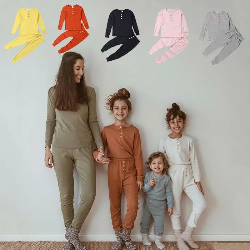 Детская однотонная Пижама на весну и осень футболка с пуговицами для маленьких